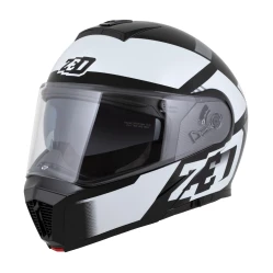 ZED F19, výklopná přilba, černá bílá šedá