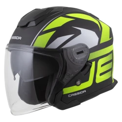 CASSIDA Jet Tech 2.0 RoTo, přilba černá matná/žlutá fluo/bílá