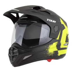 CASSIDA Tour 2.0 Crew, enduro přilba černá matná/žlutá fluo