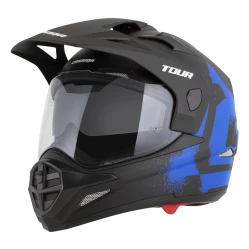 CASSIDA Tour 2.0 Crew, enduro přilba černá matná/modrá