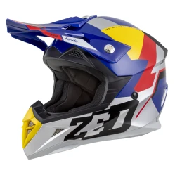 ZED X1.9 TENDO, motokrosová přilba modrá perleť/červená/žlutá/stříbrná