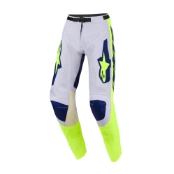 ALPINESTARS RACER AIR RIWAY, MX kalhoty světle šedá/žlutá fluo/modrá