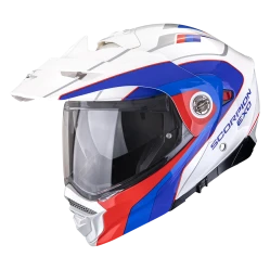 SCORPION ADX-2 KAMPS Moto přilba bílo/červeno/modrá