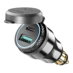 Interphone DIN USB a USB-C - nabíjecí adaptér na motorku