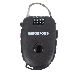 OXFORD, RETRACTABLE COMBINATION LOCK,  svinovací lankový zámek, délka 0,75 m, tl. 2,4 mm, černý