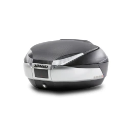 SHAD SH48 D0B48406R Nový titan s opěrkou, karbonový kryt a zámek PREMIUM SMART, vrchní kufr na motorku