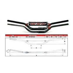 WRP TAPER-X 28.6mm řidítka MX-GP Replica černá