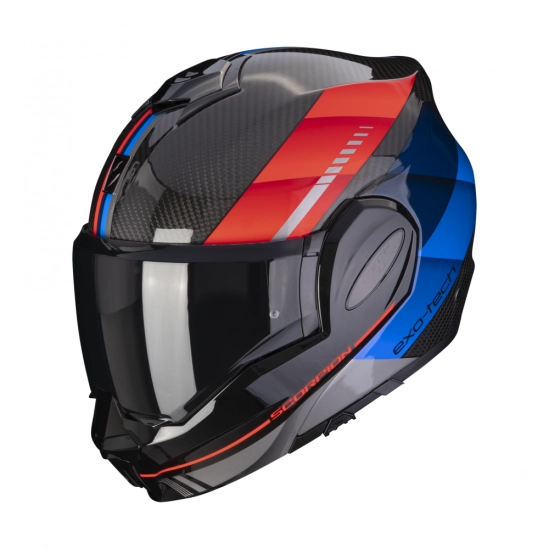 SCORPION EXO-TECH EVO CARBON GENUS moto přilba černá/modrá/červená