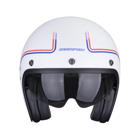 SCORPION BELFAST EVO SOUL moto přilba matná bílá/modrá/červená
