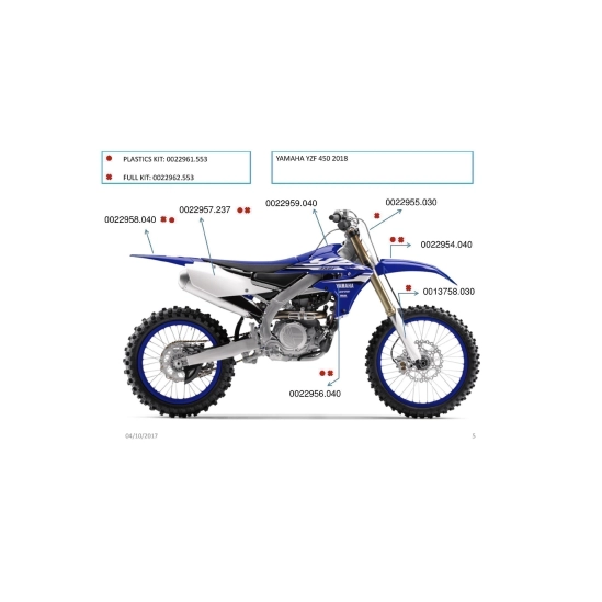 ACERBIS plastový full kit YZF250 19/23,YZF450 18/22,YZ250FX/450FX replica 23