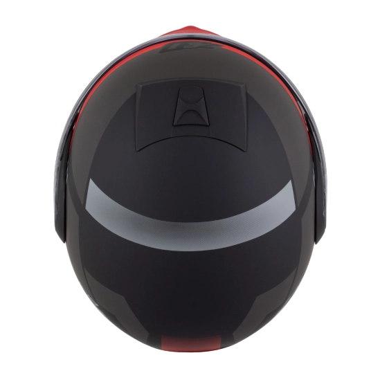 ZED F19, výklopná přilba, černá matná červená fluo šedá