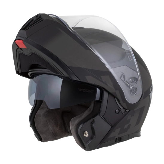 ZED F19, výklopná přilba, černá matná tmavě šedá