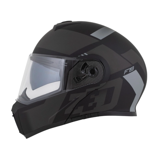 ZED F19, výklopná přilba, černá matná tmavě šedá