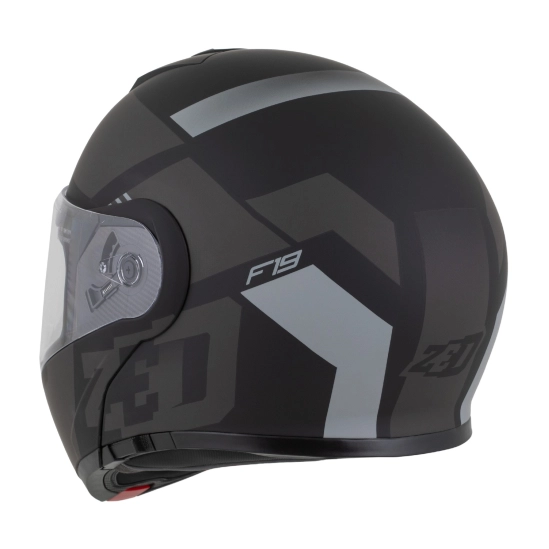 ZED F19, výklopná přilba, černá matná tmavě šedá