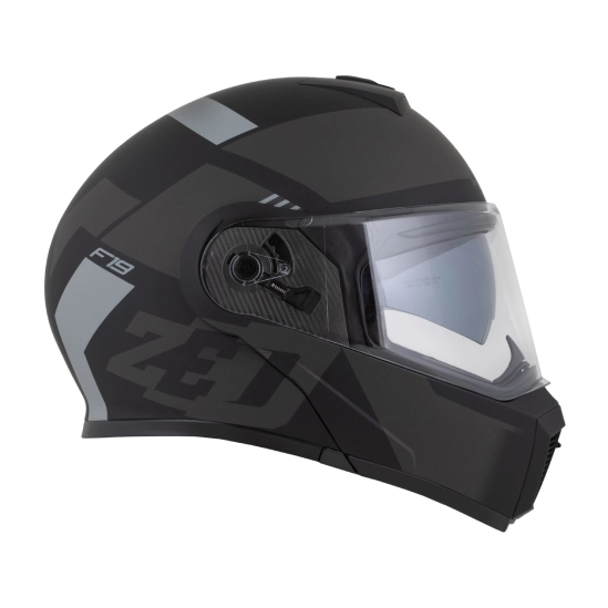 ZED F19, výklopná přilba, černá matná tmavě šedá
