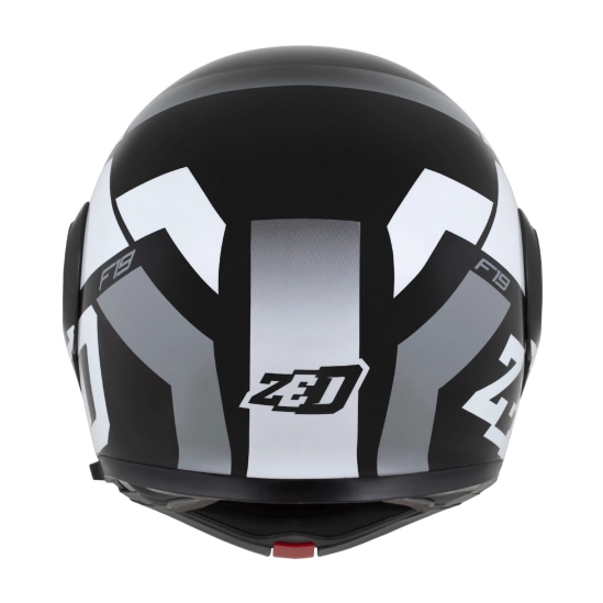 ZED F19, výklopná přilba, černá bílá šedá