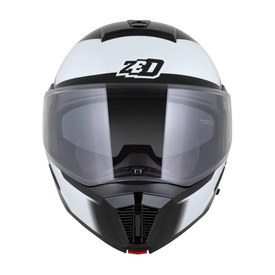 ZED F19, výklopná přilba, černá bílá šedá