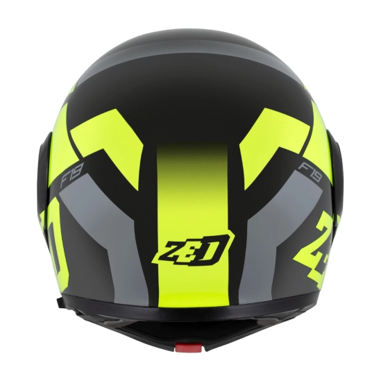 ZED F19, výklopná přilba, černá žlutá fluo