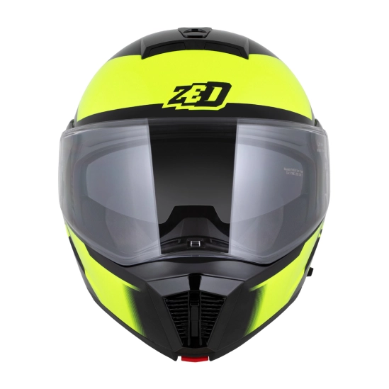 ZED F19, výklopná přilba, černá žlutá fluo