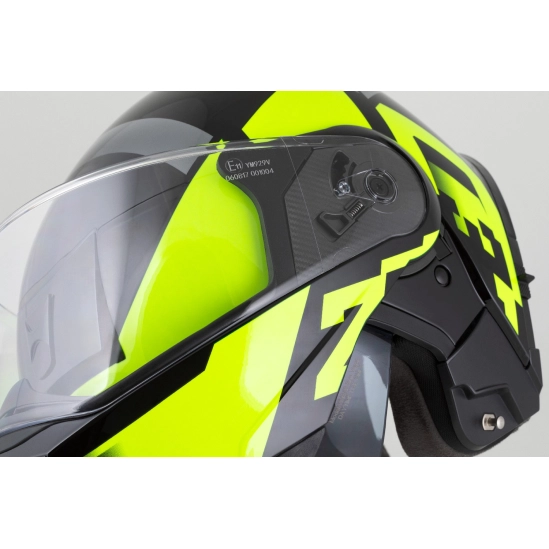 ZED F19, výklopná přilba, černá žlutá fluo