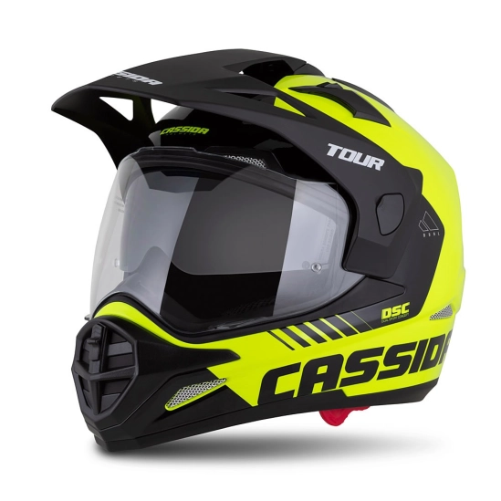 CASSIDA Tour 2.0 Dual, přilba žlutá fluo/černá/černý matný kšilt