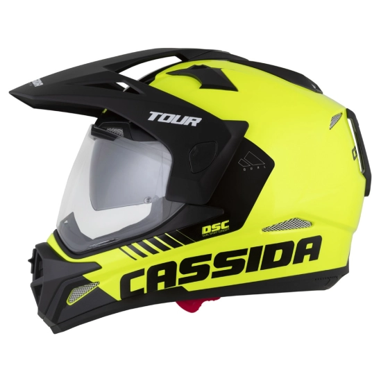 CASSIDA Tour 2.0 Dual, přilba žlutá fluo/černá/černý matný kšilt