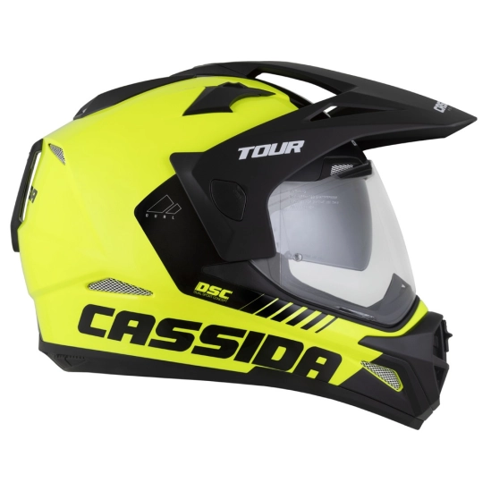 CASSIDA Tour 2.0 Dual, přilba žlutá fluo/černá/černý matný kšilt