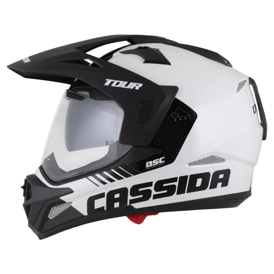 CASSIDA Tour 2.0 Dual, přilba bílá/černá/černý matný kšilt