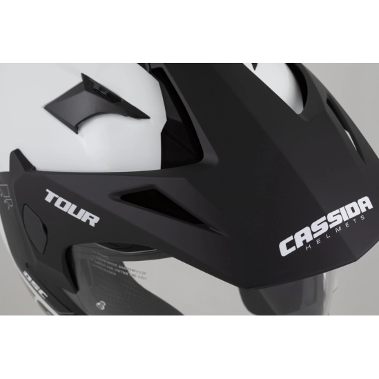 CASSIDA Tour 2.0 Dual, přilba bílá/černá/černý matný kšilt