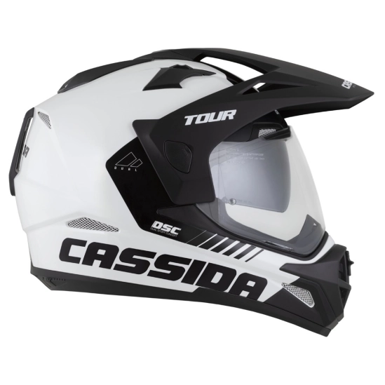 CASSIDA Tour 2.0 Dual, přilba bílá/černá/černý matný kšilt