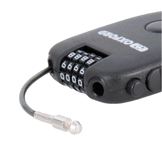 OXFORD, RETRACTABLE COMBINATION LOCK,  svinovací lankový zámek, délka 0,75 m, tl. 2,4 mm, černý
