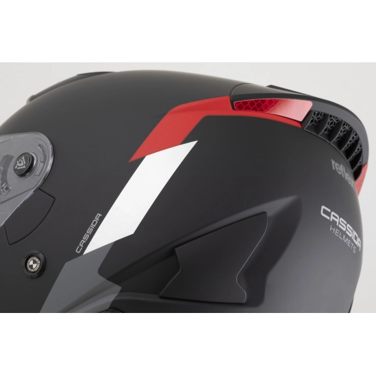 CASSIDA přilba Reflex 2.0 Safety, černá matná/červená/šedá/stříbrná reflexní