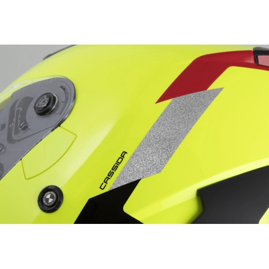 CASSIDA přilba Reflex 2.0 Safety, žlutá fluo/červená/šedá/stříbrná reflexní