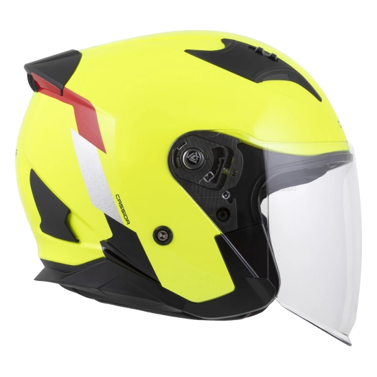 CASSIDA přilba Reflex 2.0 Safety, žlutá fluo/červená/šedá/stříbrná reflexní