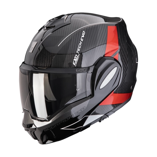 SCORPION EXO-TECH EVO CARBON CAD, moto přilba, hologram černo/červená