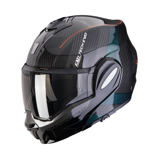 SCORPION EXO-TECH EVO CARBON CAD, moto přilba černo/zelená