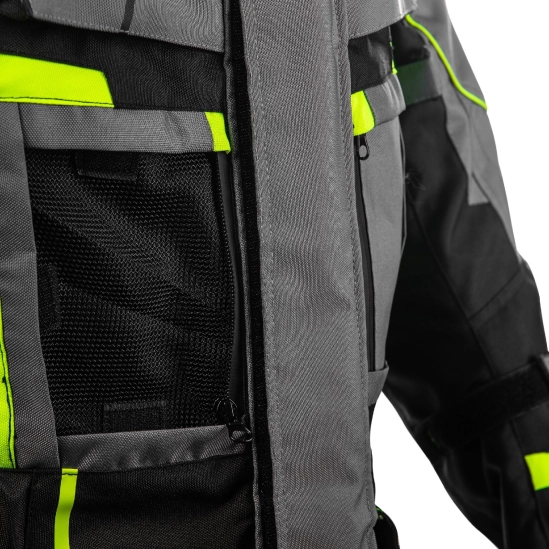 SPARK PACER pánská textilní moto bunda, šedá-fluo