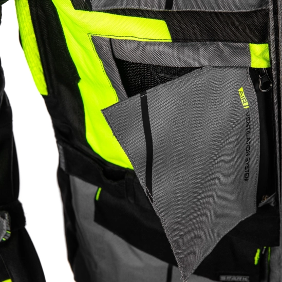 SPARK PACER pánská textilní moto bunda, šedá-fluo