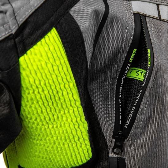 SPARK PACER pánská textilní moto bunda, šedá-fluo