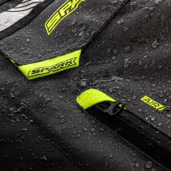 SPARK PACER pánská textilní moto bunda, šedá-fluo