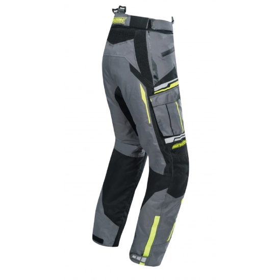 SPARK PACER pánské textilní moto kalhoty, šedá-fluo