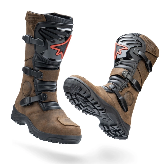 STYLMARTIN OVERLANDER WP, hnědé kožené moto enduro boty