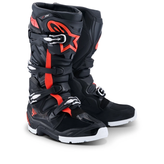ALPINESTARS TECH 7 ENDURO DRYSTAR, enduro boty, černá/červená fluo/bílá