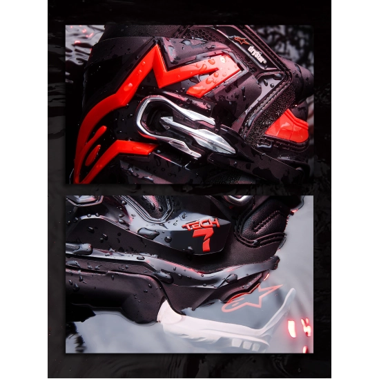 ALPINESTARS TECH 7 ENDURO DRYSTAR, enduro boty, černá/červená fluo/bílá