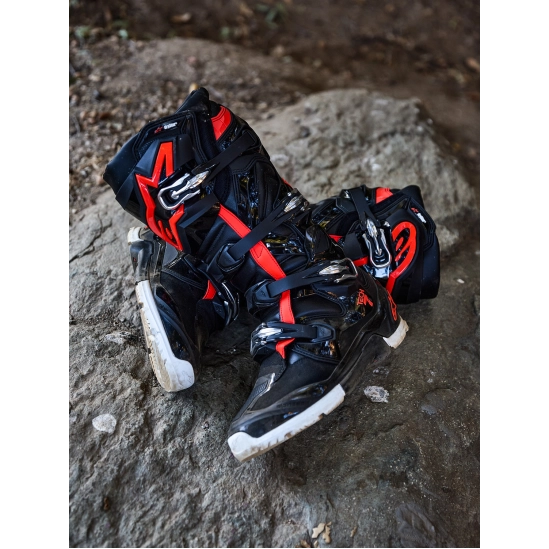 ALPINESTARS TECH 7 ENDURO DRYSTAR, enduro boty, černá/červená fluo/bílá