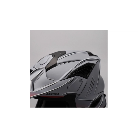 Acerbis AIRSTRIKE-X, MX přilba šedá/červená