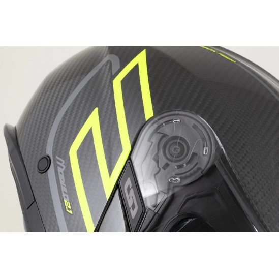 CASSIDA Modulo 2.1 Plus Carbon, výklopná přilba (carbon/žlutá fluo/reflexní stříbrná/černá)
