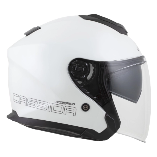 CASSIDA Jet Tech 2.0 Solid, přilba bílá/černá/šedá