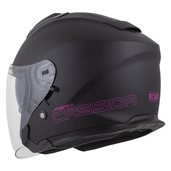 CASSIDA Jet Tech 2.0 Solid, přilba černá matná/růžová