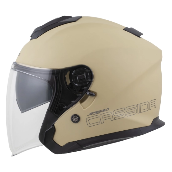CASSIDA Jet Tech 2.0 Solid, přilba písková matná/černá/šedá
